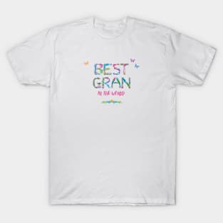 Best Gran in the world - tropical wordart T-Shirt